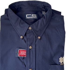 Men’s Crable Notre Dame button down long sleeve shirt.  Thick brushed cotton.